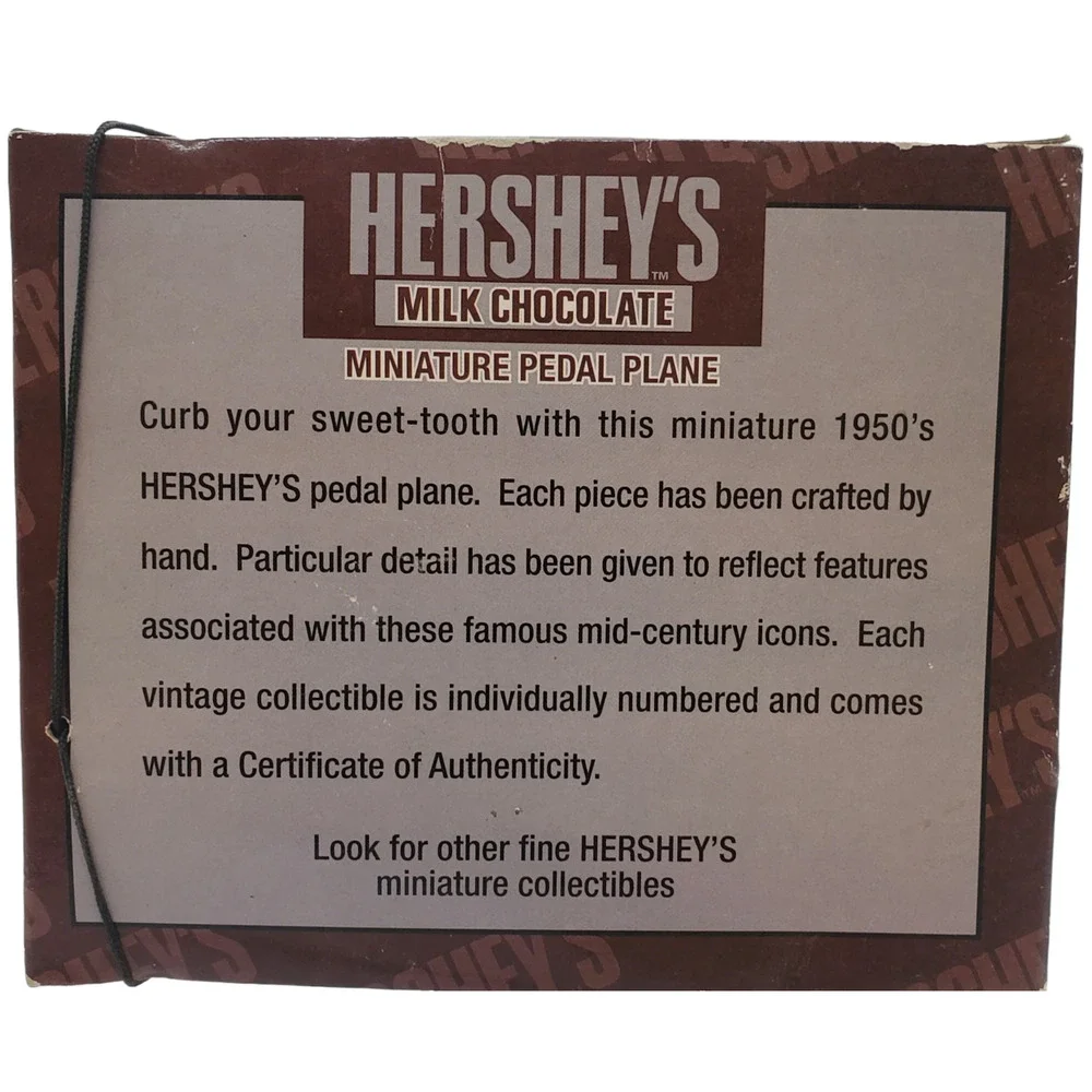 Hershey's Miniature Pedal Plane Collector's Limited Edition 1:18 Die-Cast NIB